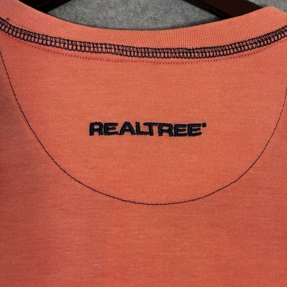 Realtree Buckhorn River Peach Salmon Henley Shirt XXL Short Sleeve Outdoors - Picture 7 of 7